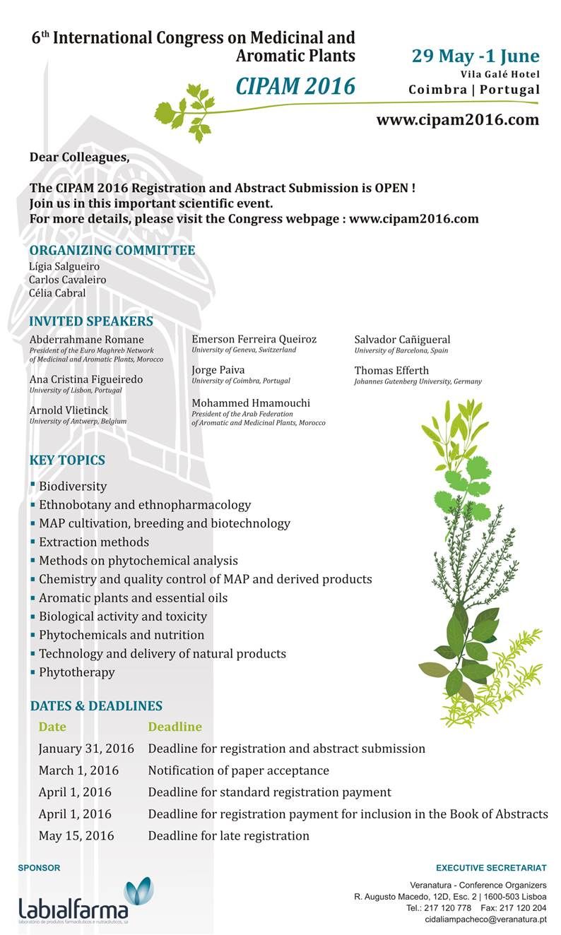6th International Congress on Medicinal and Aromatic 6th International Congress on Medicinal and Aromatic