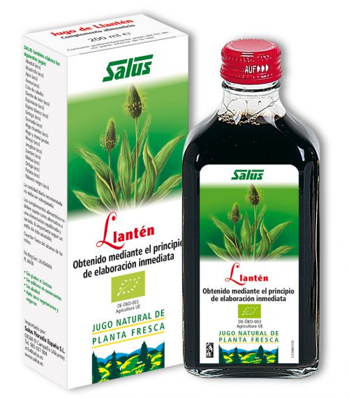 de hierba fresca de llantén de cultivo ecológico) Frasco de 200 mL de hierba fresca de llantén de cultivo ecológico) Frasco de 200 mL
