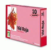 Vid Roja Ampollas Arko. Envases de 10 ampollas. CN: 028006. Extracto acuoso de Vid Roja (<i>Vitis vinífera</i> L.), azucar de caña, puré de fresa, aroma natural de fresa, zumo concentrado de limón. Aporte energético (por 100 ml): 43 kcal / 27 KJ.