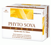 Phyto Soya Forte. Envases de 60 cápsulas (CN: 654355.9). Cada cápsula contiene 117,85 mg de extracto etanólico 60% V/V seco de hipocotilos de <i>Glycine max</i> (L.) Merr. (soja), con un contenido del 30% de isoflavonas (glucósidos). Relación droga/extracto 50-70:1. EFP.