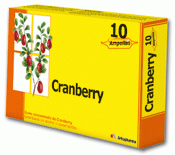 Cranberry Ampollas Arko. Envases de 10 ampollas. CN: 192673.9. Cada ampolla contiene 1.8 g  de zumo concentrado de cranberry (<i>Vaccinium macrocarpon</i>).