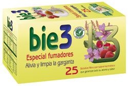 BIE3 Fumadores. Estuche con 25 bolsitas filtro para infusión de1,5 g (<i>Malva officinalis</i> y frutas silvestres). CN: 353361.4.