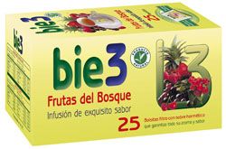 BIE3 Frutas del Bosque (frambuesa). Estuche con 25 bolsitas filtro para infusión de 1,5 g. CN: 353365.2.