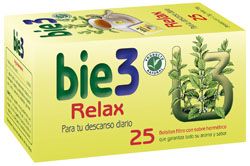 BIE3 Relax. <i>Melissa officinalis</i>. Estuche con 25 bolsitas filtro para infusión de 1,5 g. CN: 353366.9.