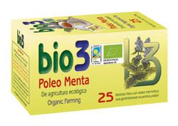 BIO3 Poleo Menta. Poleo menta de cultivo biológico certificado. Estuche con 25 bolsitas filtro para infusión de 1,8 g. CN: 353354.6