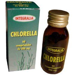 Chlorella Comprimidos. Estuche y Frasco con 60 comprimidos. 6 comprimidos al día aportan 3 gr de chlorella. 