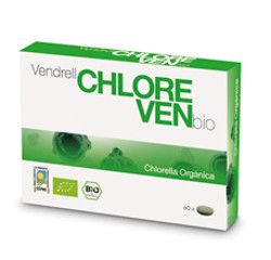 VenPharma Chloreven BIO.  Cada cápsula aporta 600 mg de chlorella de cultivo biológico (<i>Chlorella beijerinck</i>) y maltodextrina (agente de carga). Estuche de 60 comprimidos en blíster. Complemento alimenticio.