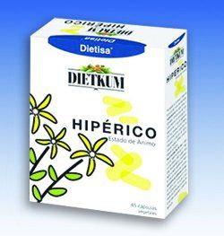 Dietkum Hipérico. Extracto seco de Hipérico (<i>Hypericum perforatum</i>). Estuche con 45 cápsulas vegetales.