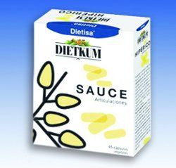 Dietkum Sauce. Extracto seco de Sauce (<i>Salix alba</i>). Estuche con 45 cápsulas vegetales.