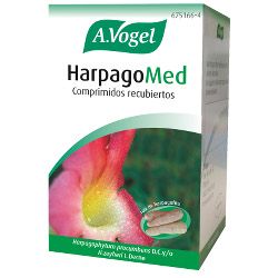 HarpagoMed, comprimidos recubiertos. Articulaciones sensibles. 1 comprimido contiene: 480 mg de extracto seco (aprox. 2,25:1, etanol 60%, > 1,2% de harpagósido) de raíz de <i>Harpagofito procumbens</i> DC y /o <i>H. zeyheri</i> L. Decne (raíz secundaria de 4 años, de cultivo sostenible). Libre de gluten. Un comprimido de 885 mg contiene 226,08 mg de lactosa. Medicamento Tradicional a base de Plantas (MTP). Envases con 60 comprimidos. CN: 675166.4.