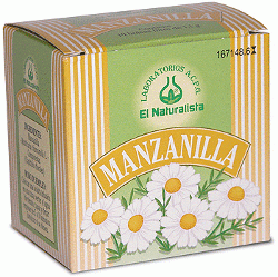 Manzanilla. 1,2 g de Manzanilla dulce (<i>Matricaria chamomilla</i>). Estuches conteniendo 10 bolsitas de filtro, CN: 167148.6. Estuches conteniendo 20 bolsitas de filtro, CN: 316976.9.