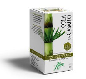 Cola de caballo Concentrado Total Bio (<i>Equisetum maximum</i>). 50 cápsulas de 500 mg cada una, en las que se combina el extracto liofilizado o criosecado y el polvo de granulometría fina.