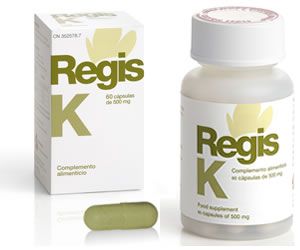 Regis K. Envase con 60 cápsulas de 500 mg. Cada cápsula contiene 111,11 mg de extracto seco (5:1) de flor de caléndula (<i>Calendula officinalis</i>); excipientes: celulosa microcristalina, estearato de magnesio.