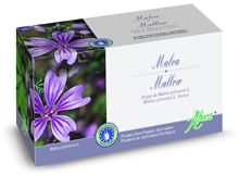 Malva. Envase de 20 bolsitas filtro conteniendo Hoja de Malva (<i>Malva sylvestris</i> L.)