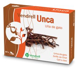 VenPharma Unca. Envase con 80 cápsulas. Cada cápsula de gelatina contiene 300 mg de corteza de raíz de uña de gato (<i>Uncaria tomentosa</i>).