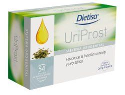 Uriprost. Estuche con 54 perlas (aceite de semillas de calabaza, gelatina, glicerina y vitamina E). 