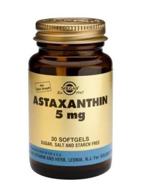 Solgar Astaxantina 5 mg. Frascos de 30 cápsulas blandas. Complemento alimenticio.