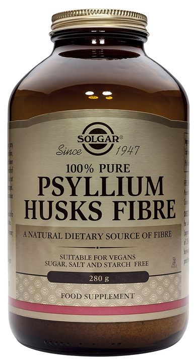 Solgar Fibra de Cáscara de Psilium 280 g en polvo. Envase con 283 g. Cada cucharada sopera rasa aporta: 5,8 g de fibra de cáscara de Psyllium aproximadamente. Complemento alimenticio para adultos.