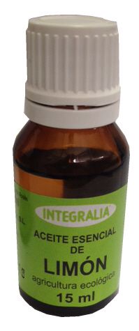 Aceite esencial de Limón Integralia Ecológico (<i>Citrus limon</i> L., pericarpio del fruto). 15 mL. Complemento alimenticio.