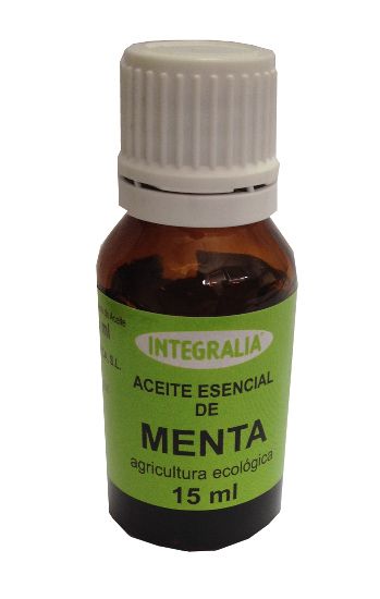 Aceite Esencial de Menta Integralia Ecológico  (<i>Menta piperita</i> L., sumidad florida). 15 mL. Complemento alimenticio.