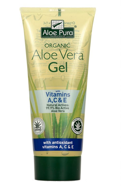Gel de loe Vera con Vitaminas. 200 mL. Jugo de Aloe Vera de cultivo ecológico, vitaminas A, E y C). 