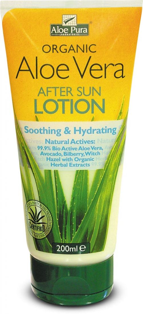 Loción para después del sol Aloe Vera. 200 mL (80% zumo de aloe vera).