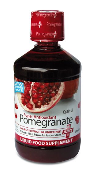 Zumo de Granada. 500 mL. Cada dosis de 20 ml. contiene 19.960 mg de zumo de Granada (<i>punica granatum</i>).
