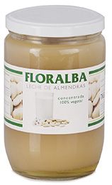 Floralba leche de almendras concentrada. Leche de almendras concentrada 100% vegetal. Tarro 370 g, CN: 269365.4. Tarro 765 g, CN: 269373.9.
