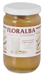 Floralba Crema de Almendras sin azúcar. Composición: Jarabe de fructosa y almendras. Tarro de vidrio de 370 gr. CN: 269365.4.