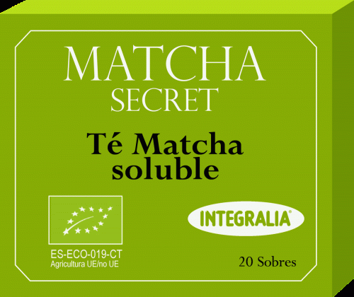 Té Matcha Ecológico Soluble 20 sobres. Ingredientes por dosis diaria: Té Matcha 1000 mg.