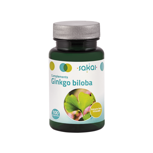 Ginkgo Biloba Complements. Frasco 100 comprimidos. 2 comprimidos contienen 170 mg E.S. de hoja de <i>Ginkgo biloba</i> titulado al 3% en glicósidos flavónicos y 20 mg polvo de hoja de ginkgo. Aporte en glicósidos flavónicos: 5,1 mg.