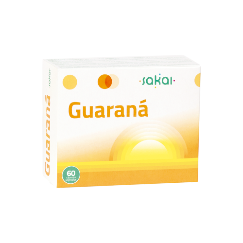 Guaraná Cápsulas. Estuche de 60 cápsulas vegetales. 1/2 cápsulas contienen 200/400mg polvo de semilla de Guaraná (<i>Paullinia cupana</i>), 65/130 mg E.S. Guaraná titulado al 10% en cafeína. Aporte en cafeína mínimo: 6,5/13 mg. 