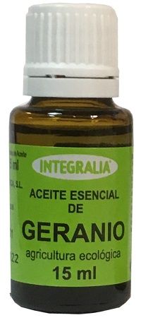 Aceite esencial de Geranio Integralia Ecológico (<i>Pelargonium graveolens</i>). 15 mL. Complemento alimenticio.