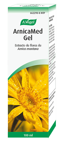 ArnicaMed, gel de árnica.1 gramo de gel contiene: 500 mg de extracto fluido etanólico de flor fresca de <i>Arnica montana</i> L, que equivalen a 120-200 mg de flor fresca y a 25 mg de flor seca, disolvente de extracción: etanol 58% v/v.. Medicamento Tradicional a base de Plantas (MTP). Envase de 100 mL. CN: 662298.8.