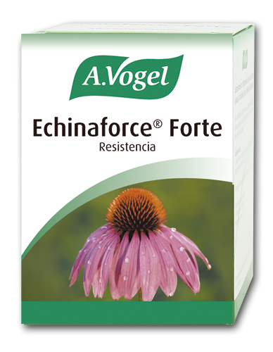 Echinaforce Forte. A base de equinácea fresca de cultivo biológico certificado. Frasco 30 comprimidos. 1 comprimido de 750 mg contiene: Echinacea purpurea herba, 1140 mg; equivalente en extracto concentrado a 17,67 mg; Echinacea purpurea radix, 60 mg; equivalente en extracto concentrado a 0,93 mg. Excipientes: lactosa, almidón de patata, estearato magnésico. Libre de gluten. Contiene lactosa. 