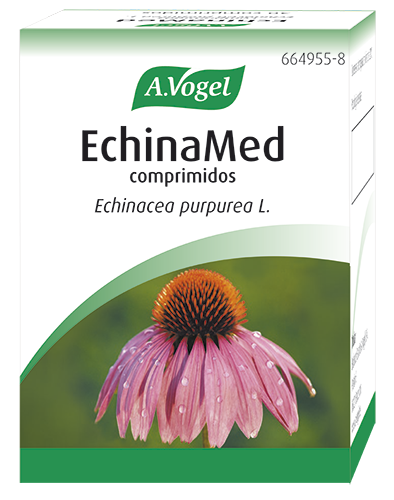 EchinaMed comprimidos. Frasco 30 comprimidos. Cada comprimido (750 mg) contiene como principios activos: 17,7 mg de extracto seco de la parte aérea fresca de <i>Echinacea purpurea</i> equivalente a 1140 mg de extracto hidroetanólico y 0,9 mg de extracto seco de la raíz fresca de <i>Echinacea purpurea</i>,  equivalente a 60 mg de extracto hidroetanólico. Solvente de extracción: etanol al 57,3% (m/m). Cada comprimido de 750 mg contiene 690,15 mg de lactosa. Medicamento Tradicional a base de Plantas (MTP). CN: 664955.8. 