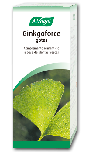 Ginkgoforce. Frasco 100 mL. 1 mL de gotas contiene 920 mg de tintura de hoja de <i>Ginkgo biloba</i>, planta fresca de recolección silvestre. 1 mL = 33 gotas. Libre de gluten y lactosa.