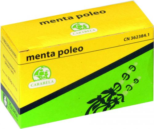 Menta Poleo Carabela. Menta poleo (<i>Mentha pulegium</i>). Caja de 15 bolsas-filtro para infusión. CN: 362384.1. 