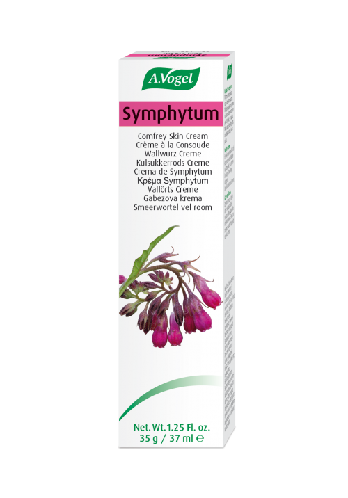 Crema Symphytum. Tubo 35 g. Aqua, Hydrogenated peanut oil, <i>Symphytum officinale</i>, planta fresca de cultivo silvestre, propylene glycol, cetearyl alcohol, sodium lauryl sulfate, sodium cetearyl sulfate, silver sulfate.