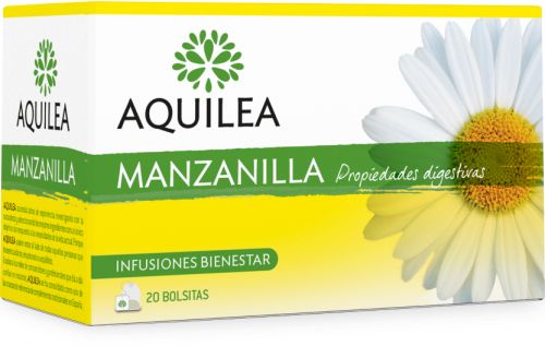 Aquilea Infusión Manzanilla. 20 sobres para infusión, Manzanilla (Matricaria chamomilla L.) 100%. CN: 399246.6.