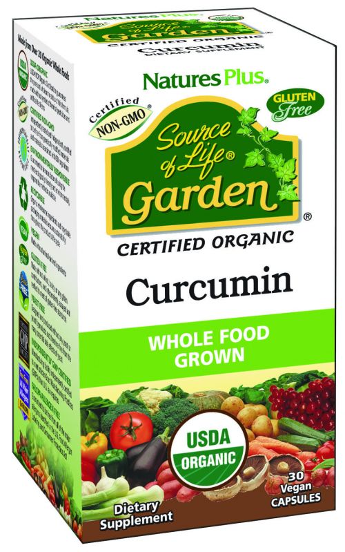 Source of Life Garden Cúrcuma (Curcumin). 30 cápsulas. Cada cápsula contiene 400 mg de extracto seco de rizoma de cúrcuma (<i>Cúrcuma longa</i>) estandarizado al 95% de curcumina. Complemento alimenticio.