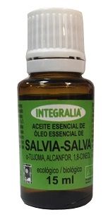 Aceite Esencial de Salvia Integralia Ecológico quimiotipo: alfa-tuyona, alcanfor, 1,8 cineol. 15 mL. Complemento alimenticio.