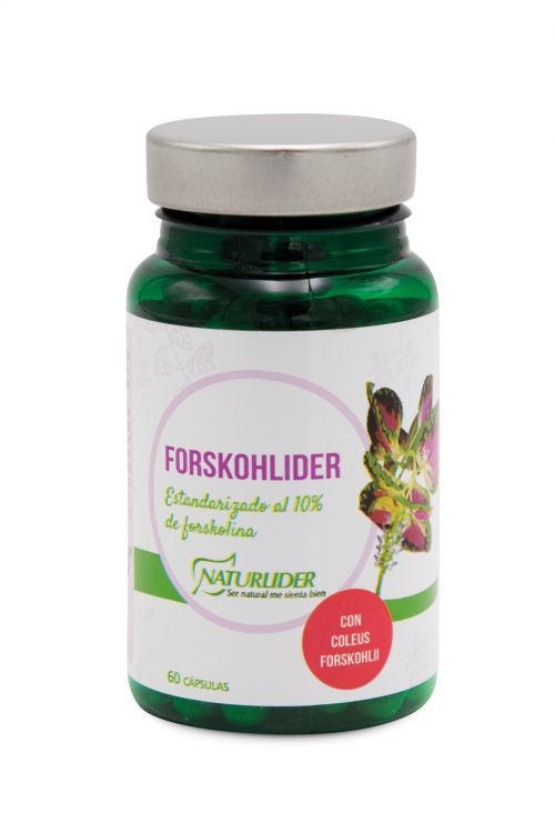 Forskohlíder. 60 cápsulas. cada cápsula contiene 100 mg de extracto seco de raíz de <i>Coleus Forskohlii</i>, estandarizado al 10% de forskolina forskolina y antiaglomerantes (estearato de magnesio y dióxido de silicio). Podría contener trazas de gluten, leche, huevo, soja, sulfitos, pescado y crustáceos. Complemento alimenticio.