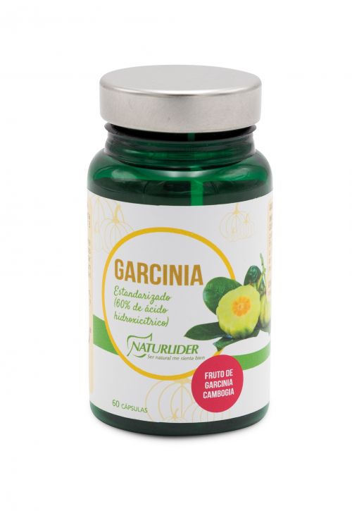 Garcinia Naturlider. 60 cápsulas. Ingredientes por dosis diaria (3 cápsulas): Extracto seco de garcinia (<i>Garcinia cambogia</i> L., frutos) 1.200 mg, estandarizado al 60% de ácido hidroxicítrico, antiaglomerante (estearato de magnesio). Complemento alimenticio. 