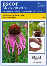 ESCOP monographs The Scientific Foundation for Herbal Medicinal Products. Online series. Echinacea pallidae radix (Pale coneflower root). Exeter: ESCOP; 2018.