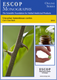 ESCOP monographs The Scientific Foundation for Herbal Medicinal Products. Online series. Uncariae tomentosae cortex (Cat’s Claw Bark). Exeter: ESCOP; 2018.