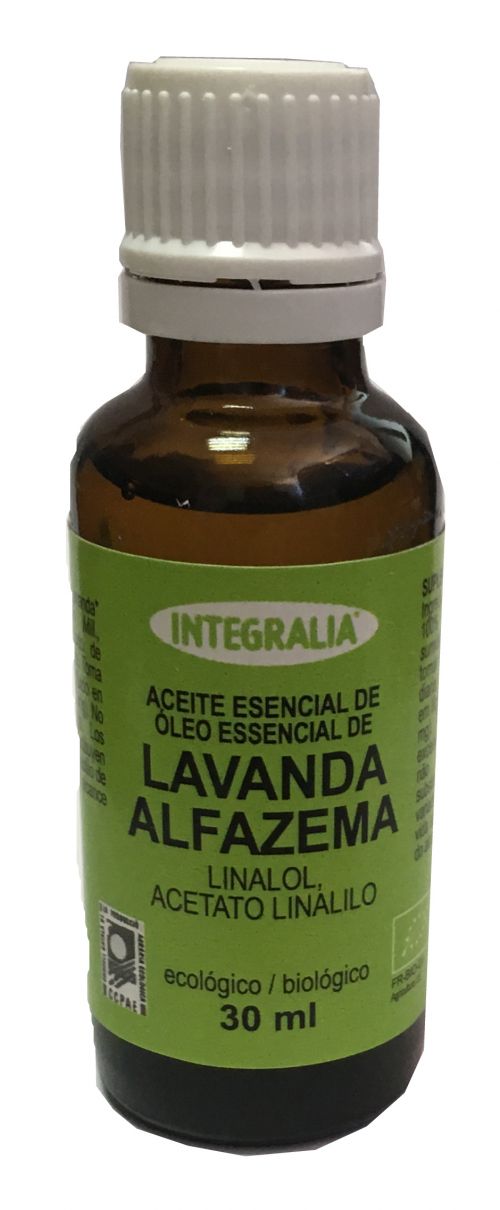 Aceite Esencial de Lavanda Integralia Ecológico (<i>Lavandula angustifolia</i> P. Miller, sumidad florida, linalol, acetato linalilo). 30 mL. Complemento alimenticio.
