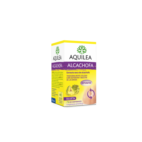 Aquilea Alcachofa. Envase de 60 comprimidos. Cada comprimido contiene 400 mg  de extracto seco de alcachofa (<i>Cynara scolymus</i> L.). CN: 346935.
