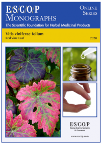 ESCOP monographs The Scientific Foundation for Herbal Medicinal Products. Online series. Vitis viniferae folium (Red vine leaf). Exeter: ESCOP; 2020.
