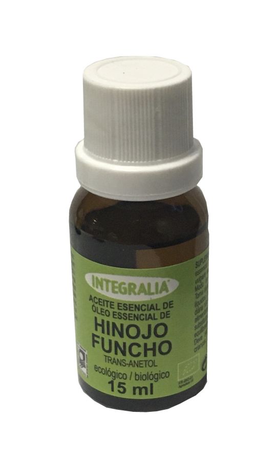 Aceite Esencial de Hinojo Integralia Ecológico. (<i>Foeniculum vulgare</i> Mill. var. <i>dulcis</i>, quimiotipo <i>trans</i>-anetol). 15 mL. Complemento alimenticio.